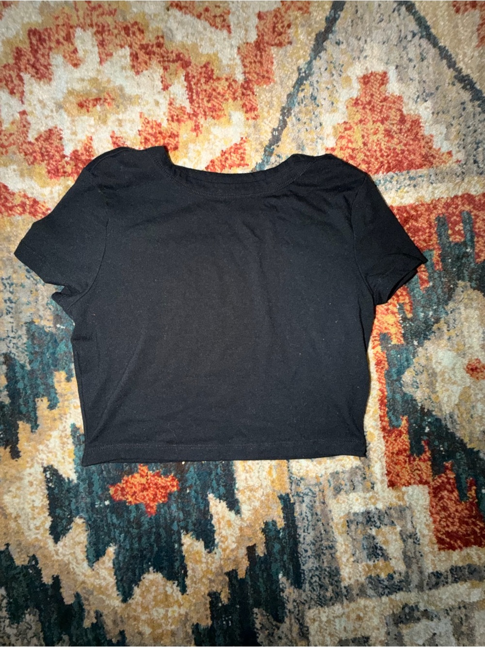 wild fable Black Short Sleeve Crop Top